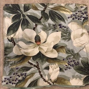 Two Pottery Barn Magnolia flower pillow covers